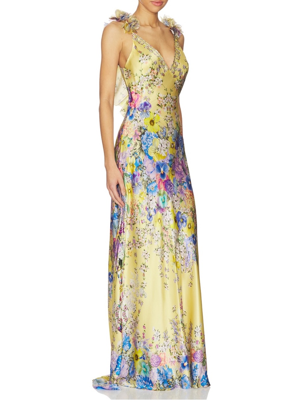 Camilla Yellow Floral V-Neck Maxi Dress - Picture 2 of 11